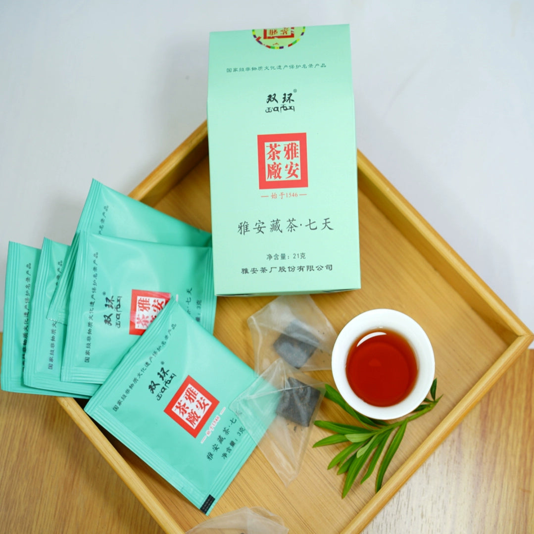 ‘7-Day‘ Ya'an Tibetan Dark Tea, Tea Bagged Tea 21g Individually Packaged