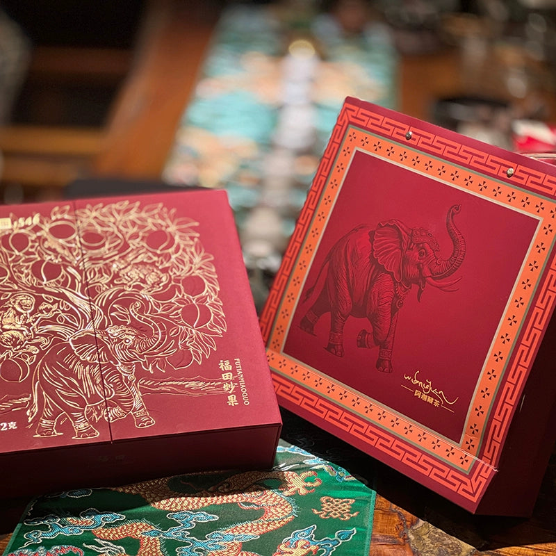 Tibetan Dark Tea Assorted Gift Box - Brick Tea, Loose Tea, and Bagged Tea (Futian Miaoguo Triple Combo) 652g