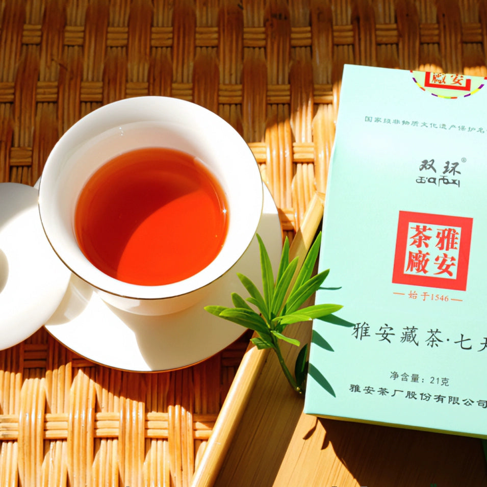 ‘7-Day‘ Ya'an Tibetan Dark Tea, Tea Bagged Tea 21g Individually Packaged