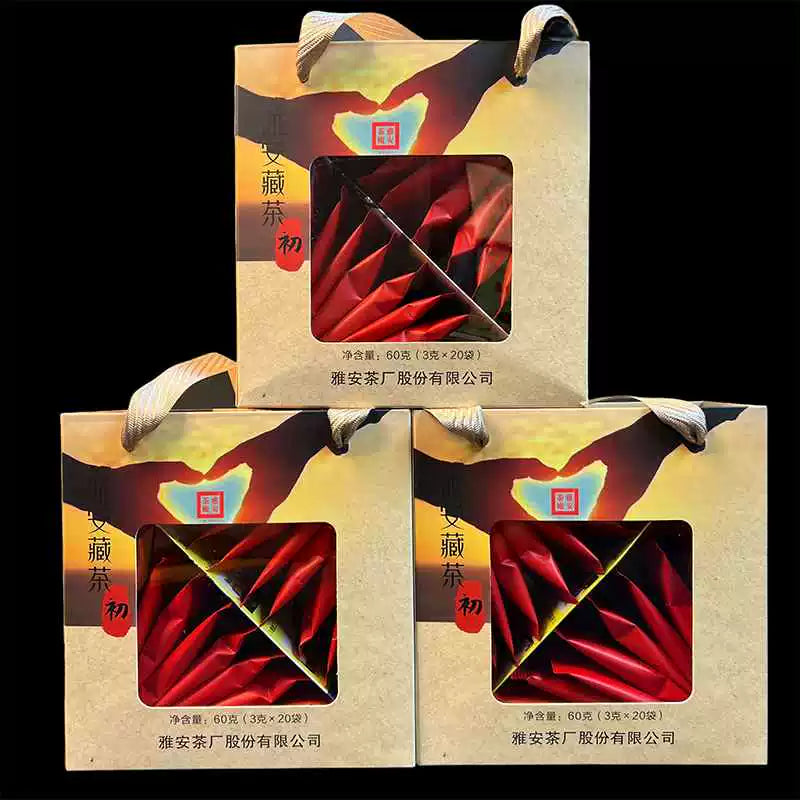 10-Year Aged Ya'an Tibetan Dark Tea, Small Brick Bagged Tea, 3g per bag, 20 bags