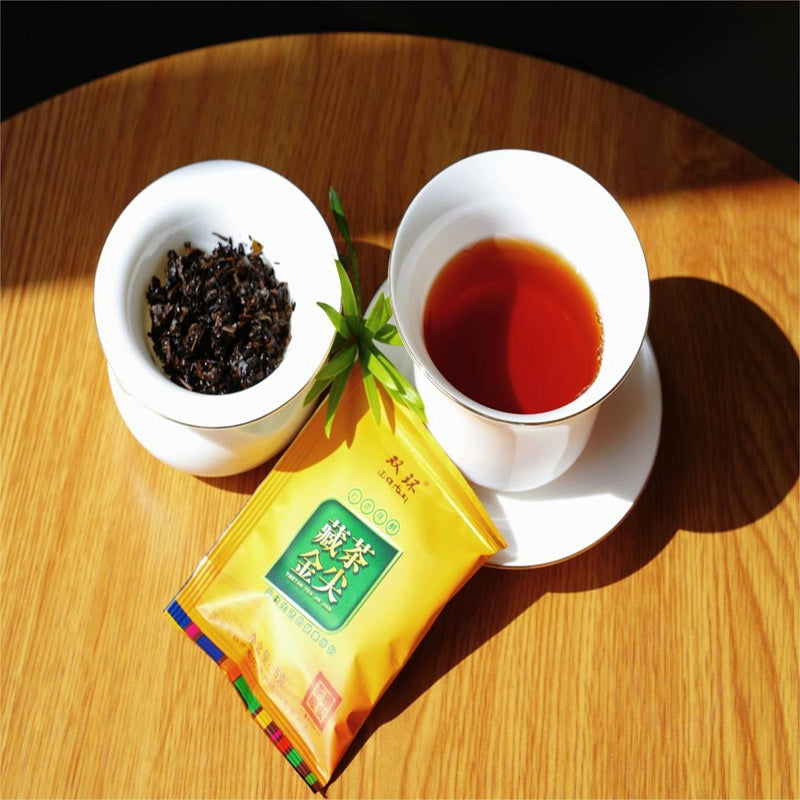 ‘Shuanghuan’ Golden Tip Boxed Bagged Tea - Ya'an Tibetan Dark Tea, 100g