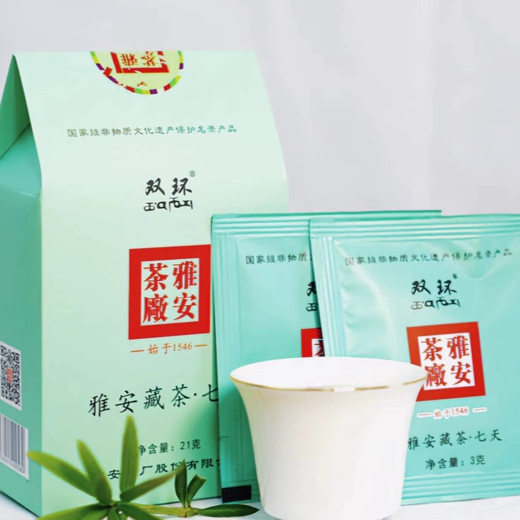 ‘7-Day‘ Ya'an Tibetan Dark Tea, Tea Bagged Tea 21g Individually Packaged